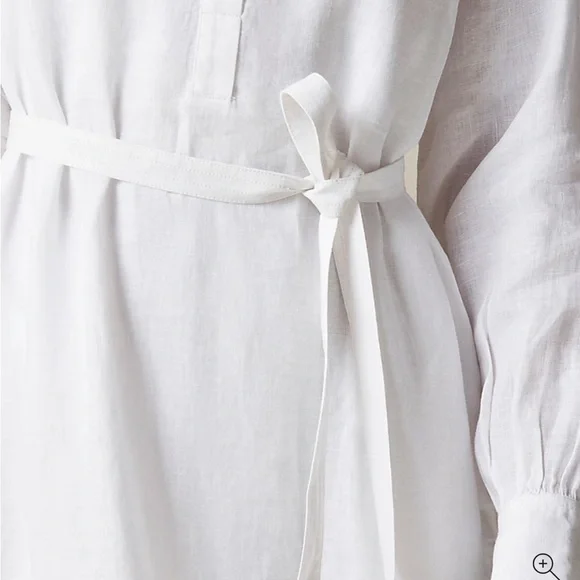 J crew Petite Cabana dress in linen white - Picture 2 of 4
